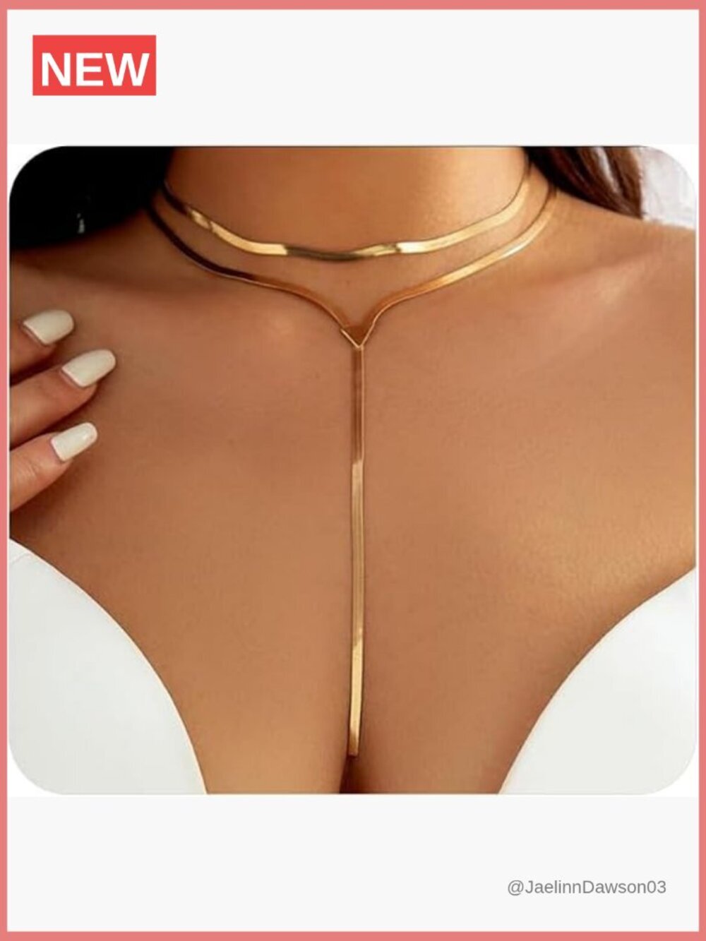 Trendy Snake Chain Drop Necklace Chunky Gold Layered Statement Jewelry